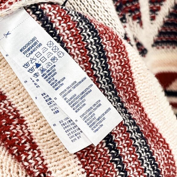 Aztec Boho Knit Open Front Draped Cardigan Kimono Cape Shawl Small Medium - Picture 8 of 8